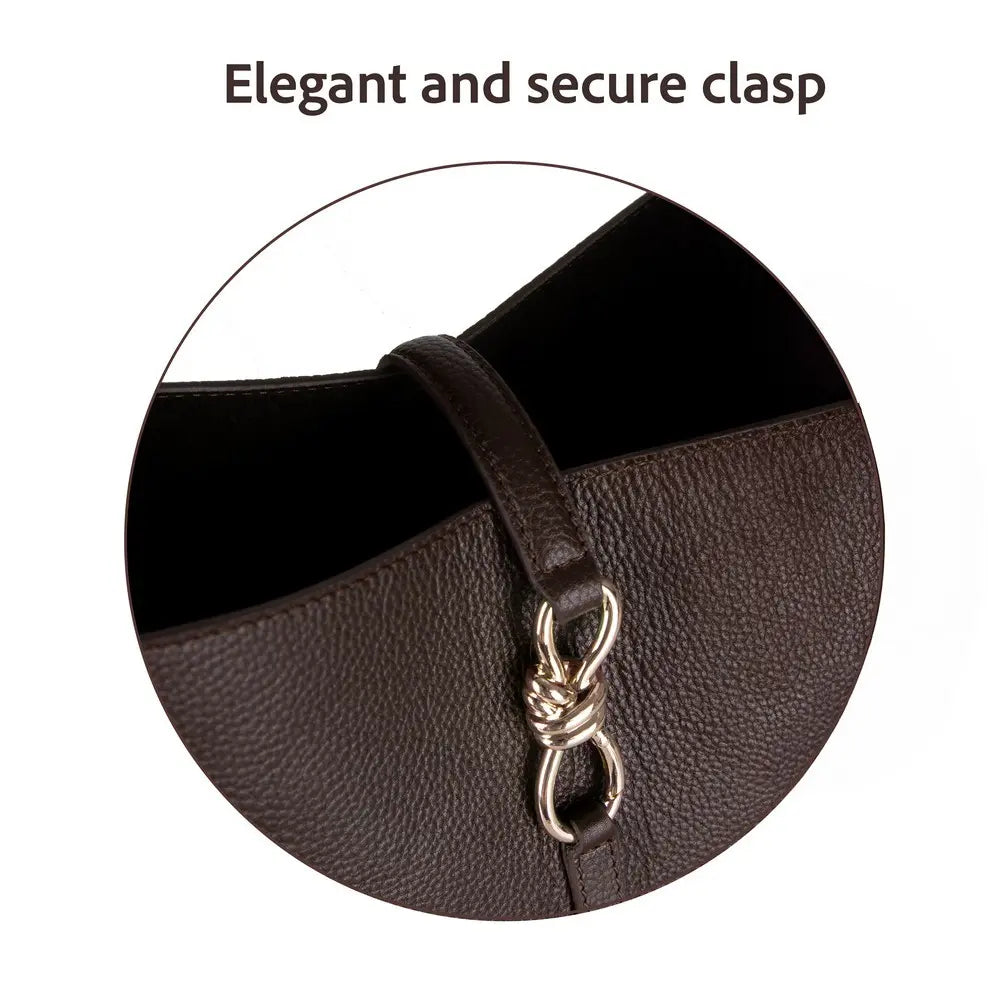 Hakiki Deri Azura Omuz Çanta - Kahve