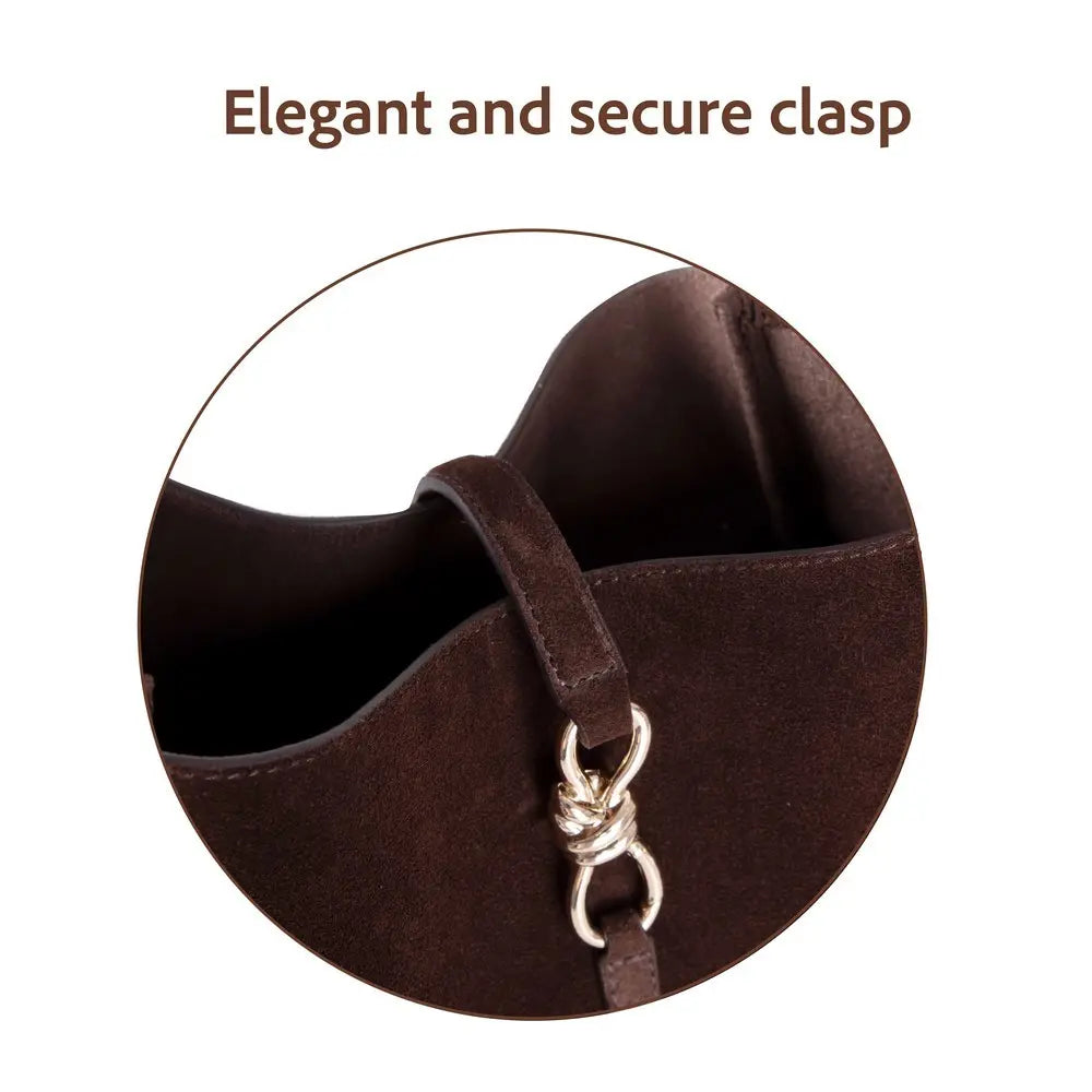 Süet Deri Azura Omuz Çanta - Süet Kahve