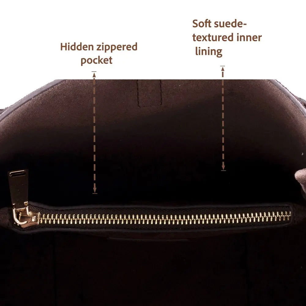 Süet Deri Azura Omuz Çanta - Süet Kahve