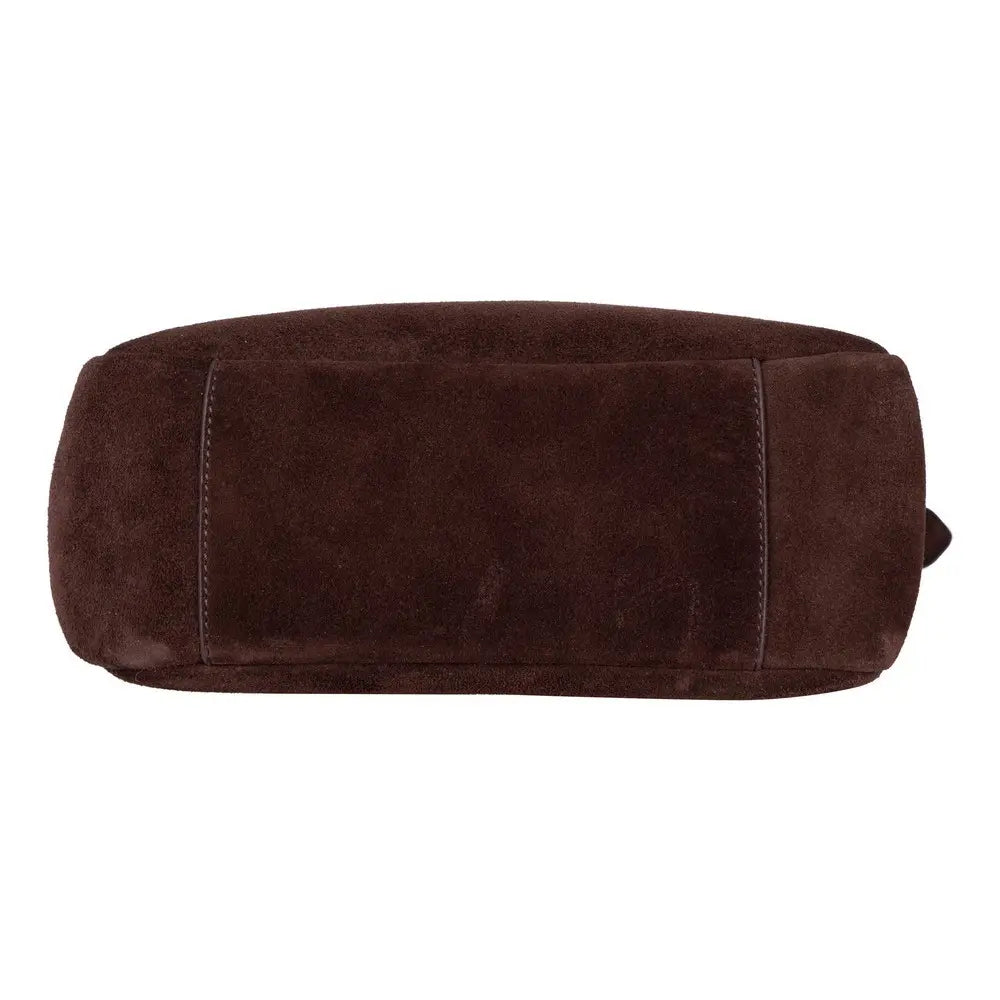 Süet Deri Azura Omuz Çanta - Süet Kahve