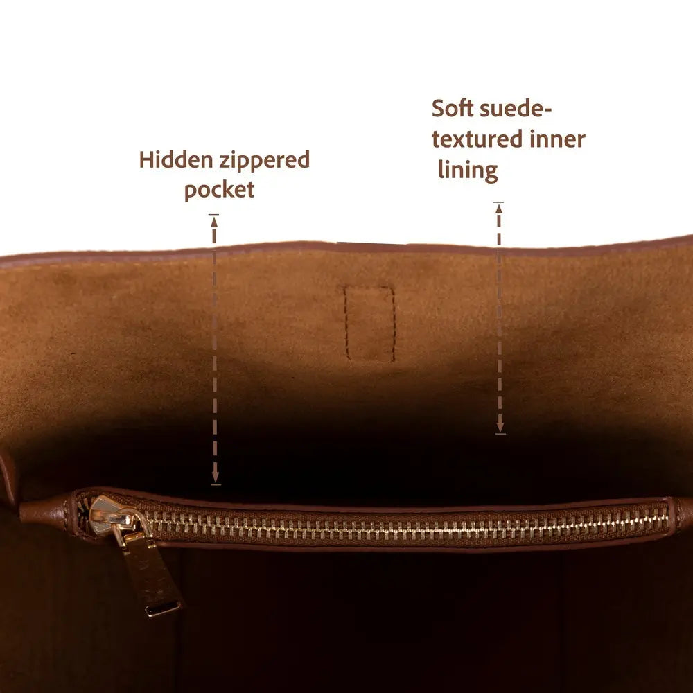 Hakiki Deri Azura Omuz Çanta - Taba