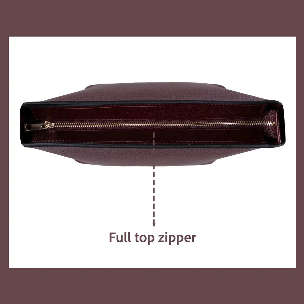 Hakiki Deri Elena Kadın Çanta - Bordo