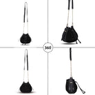 Süet Deri Valentina Kadın Çanta - Siyah