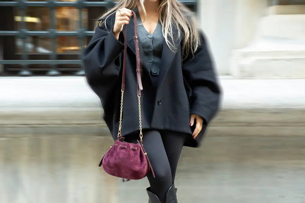 Süet Deri Valentina Kadın Çanta - Bordo