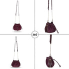 Süet Deri Valentina Kadın Çanta - Bordo