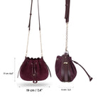 Süet Deri Valentina Kadın Çanta - Bordo