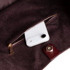 Süet Deri Carina Tote Çanta - Bordo