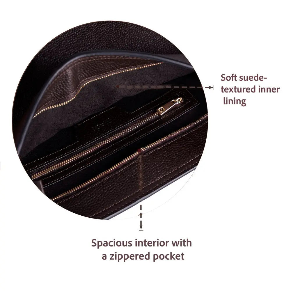 Hakiki Deri Elena Kadın Çanta - Kahve