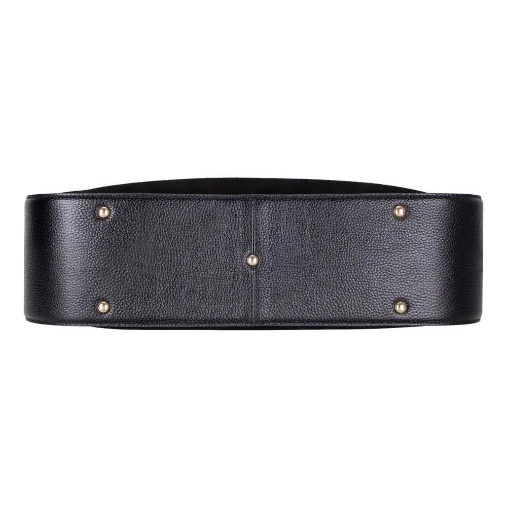 Süet Deri Carina Tote Çanta - Siyah