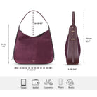 Süet Deri Carina Tote Çanta - Bordo