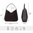 Süet Deri Carina Tote Çanta - Kahve