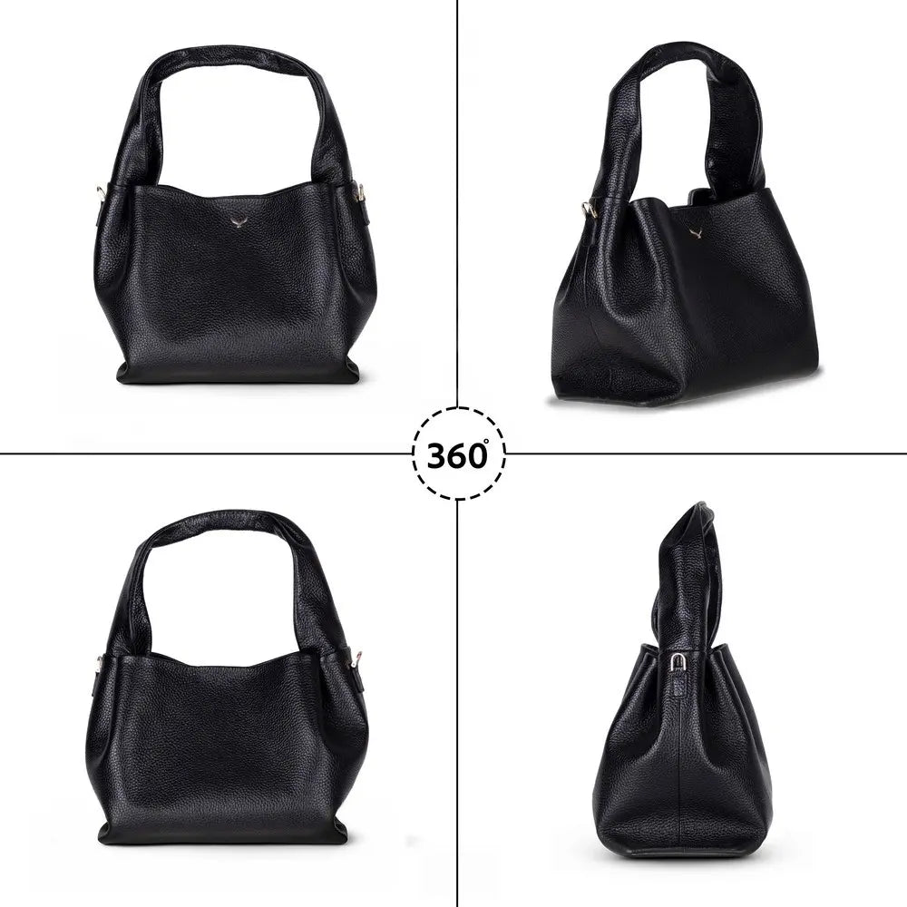 Hakiki Deri Cortina Kadın Çanta - Siyah