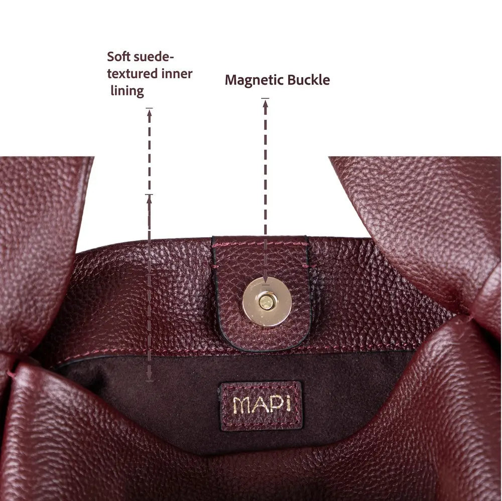 Hakiki Deri Cortina Kadın Çanta - Bordo