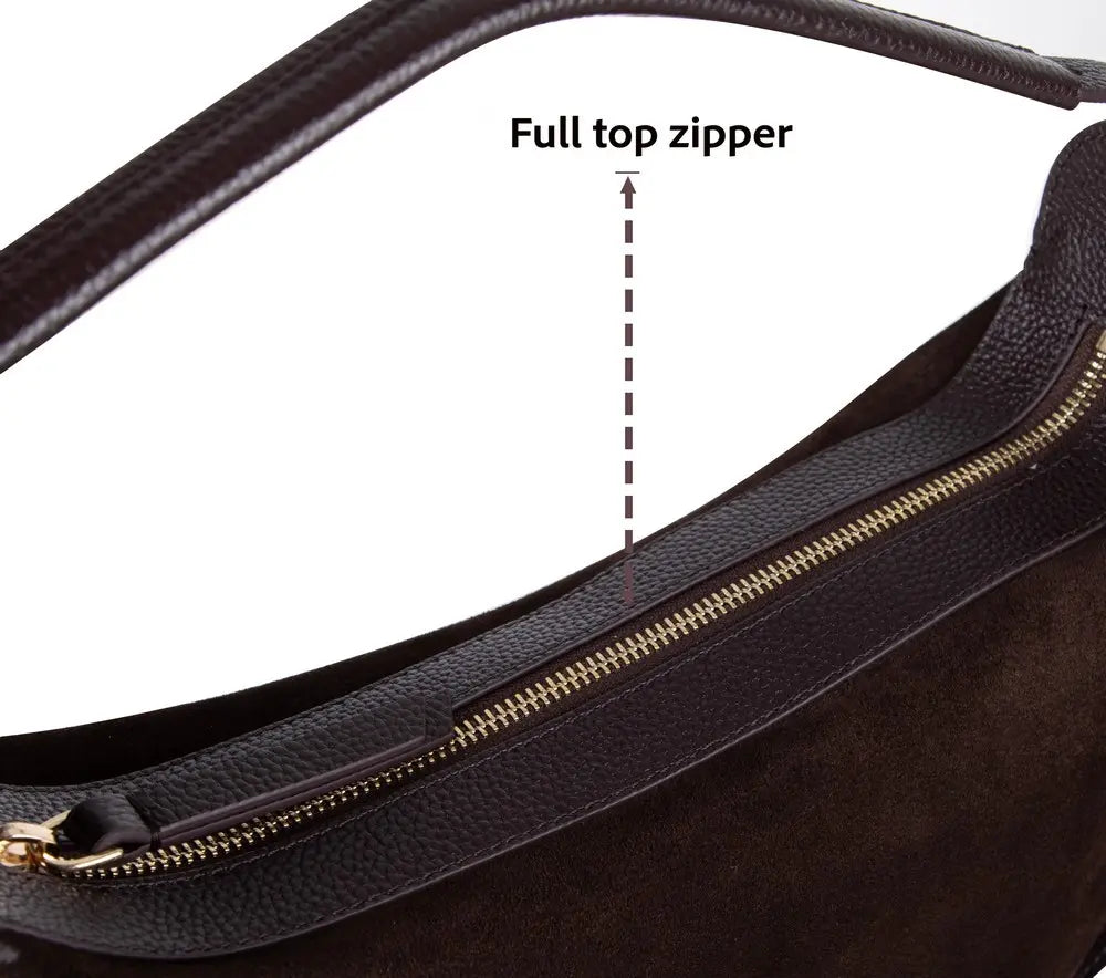 Süet Deri Dolcezza Tote Çanta - Kahve