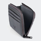 Hakiki Deri Erkek Fermuarlı Kartlık Cüzdan - Gri