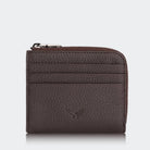 Hakiki Deri Erkek Fermuarlı Kartlık Cüzdan - Kahve