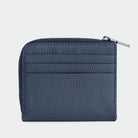 Hakiki Deri Erkek Fermuarlı Kartlık Cüzdan - Mavi