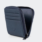 Hakiki Deri Erkek Fermuarlı Kartlık Cüzdan - Mavi