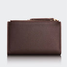 Hakiki Deri Kadın Fermuarlı Cüzdan - Kahve