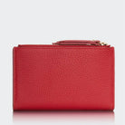 Hakiki Deri Kadın Fermuarlı Cüzdan - Kırmızı