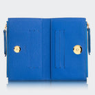 Hakiki Deri Kadın Fermuarlı Cüzdan - Mavi