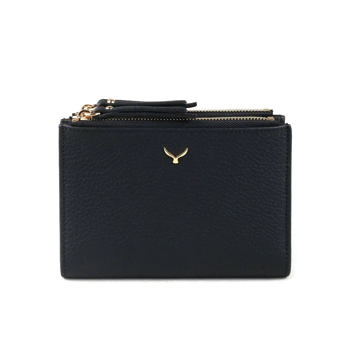 Hakiki Deri Kadın Fermuarlı Cüzdan - Siyah