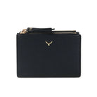 Hakiki Deri Kadın Fermuarlı Cüzdan - Siyah