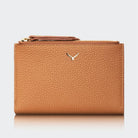 Hakiki Deri Kadın Fermuarlı Cüzdan - Taba