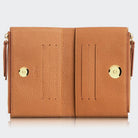 Hakiki Deri Kadın Fermuarlı Cüzdan - Taba