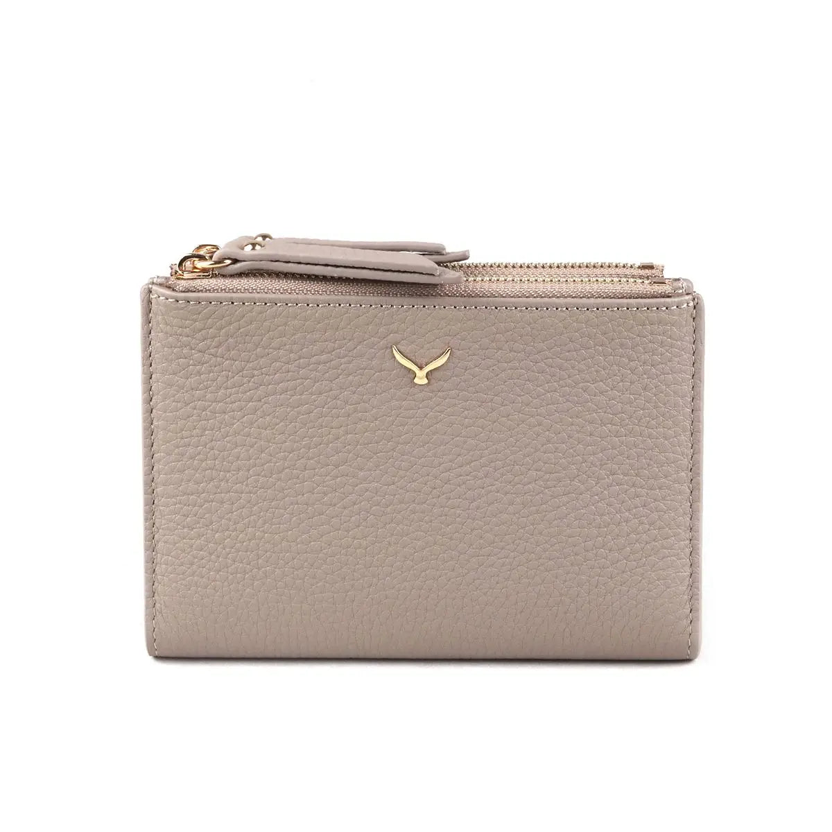 Hakiki Deri Kadın Fermuarlı Cüzdan - Vizon