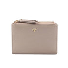 Hakiki Deri Kadın Fermuarlı Cüzdan - Vizon