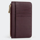 Hakiki Deri Kadın Fermuarlı Kartlıklı Cüzdan - Bordo