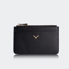 Hakiki Deri Kadın Fermuarlı Kartlıklı Cüzdan - Siyah