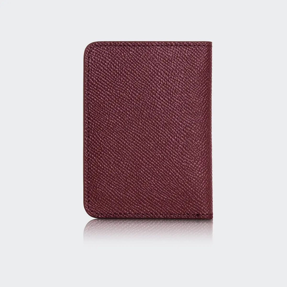Hakiki Deri Erkek Kompakt Kartlık Cüzdan - Bordo