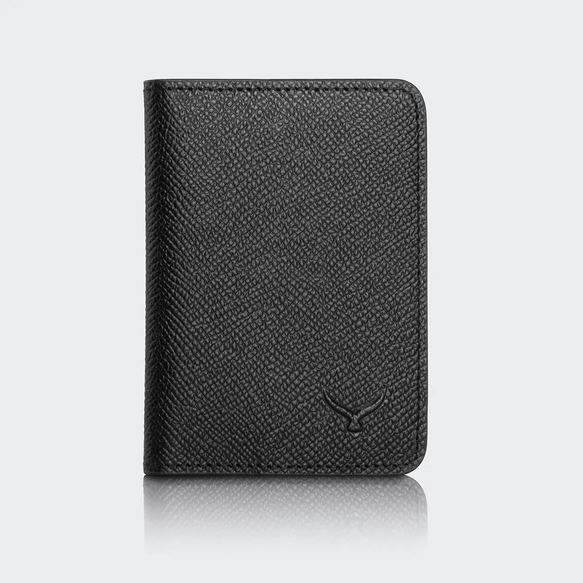 Hakiki Deri Erkek Kompakt Kartlık Cüzdan - Siyah