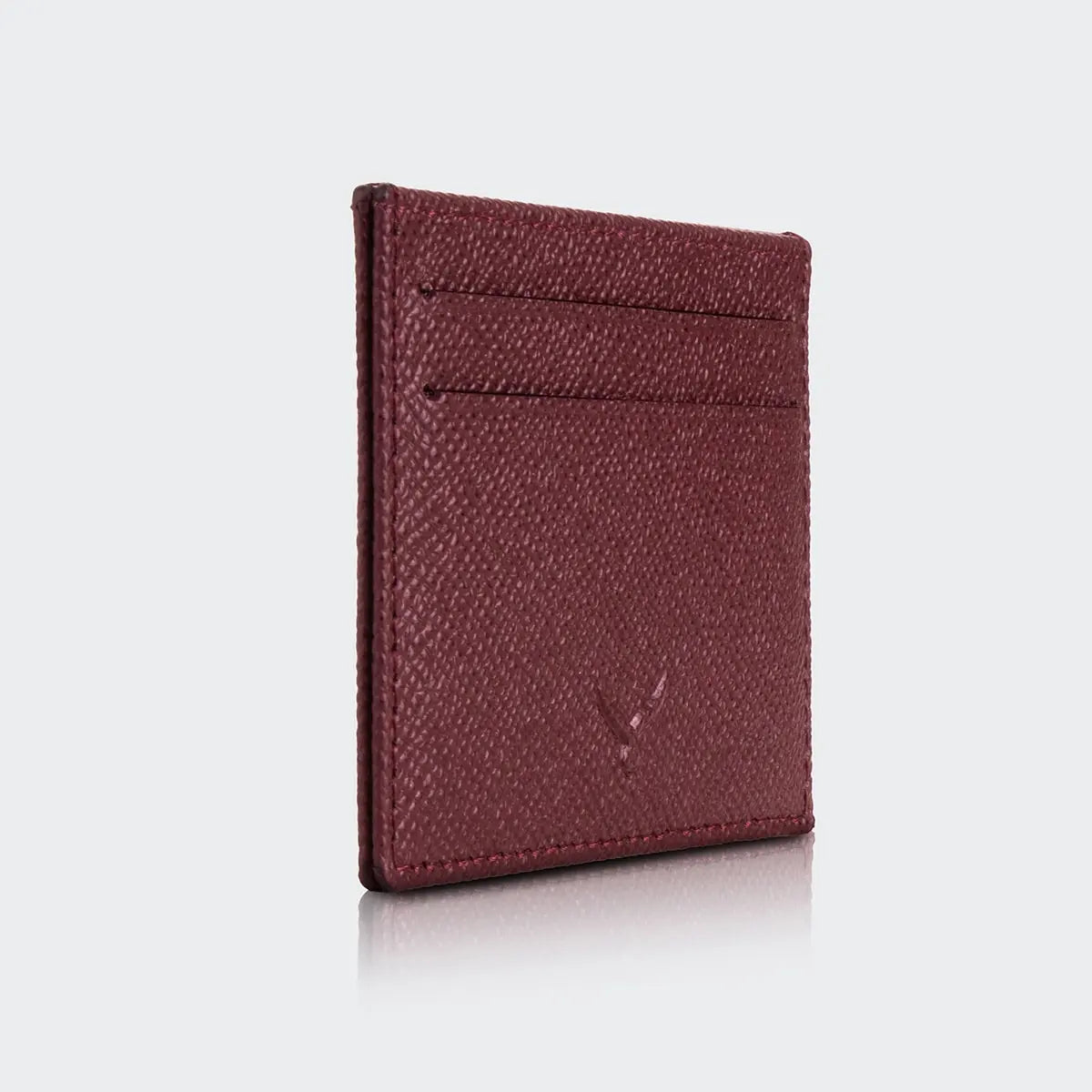 El Yapımı Hakiki Deri Mini Erkek Kartlık Cüzdan - Bordo