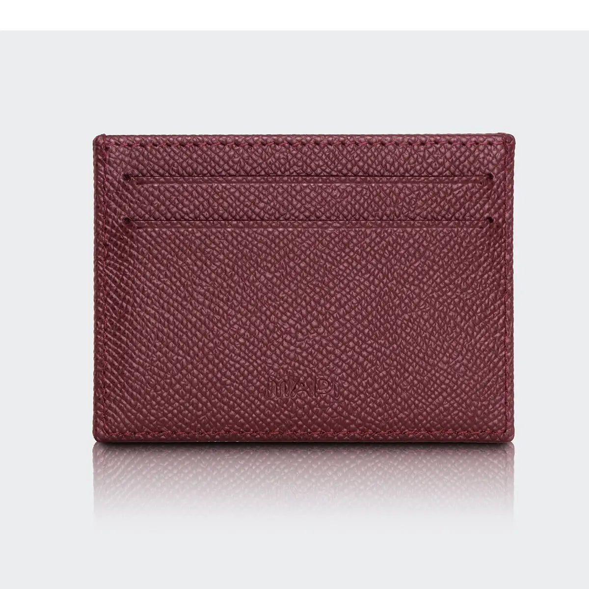 El Yapımı Hakiki Deri Mini Erkek Kartlık Cüzdan - Bordo