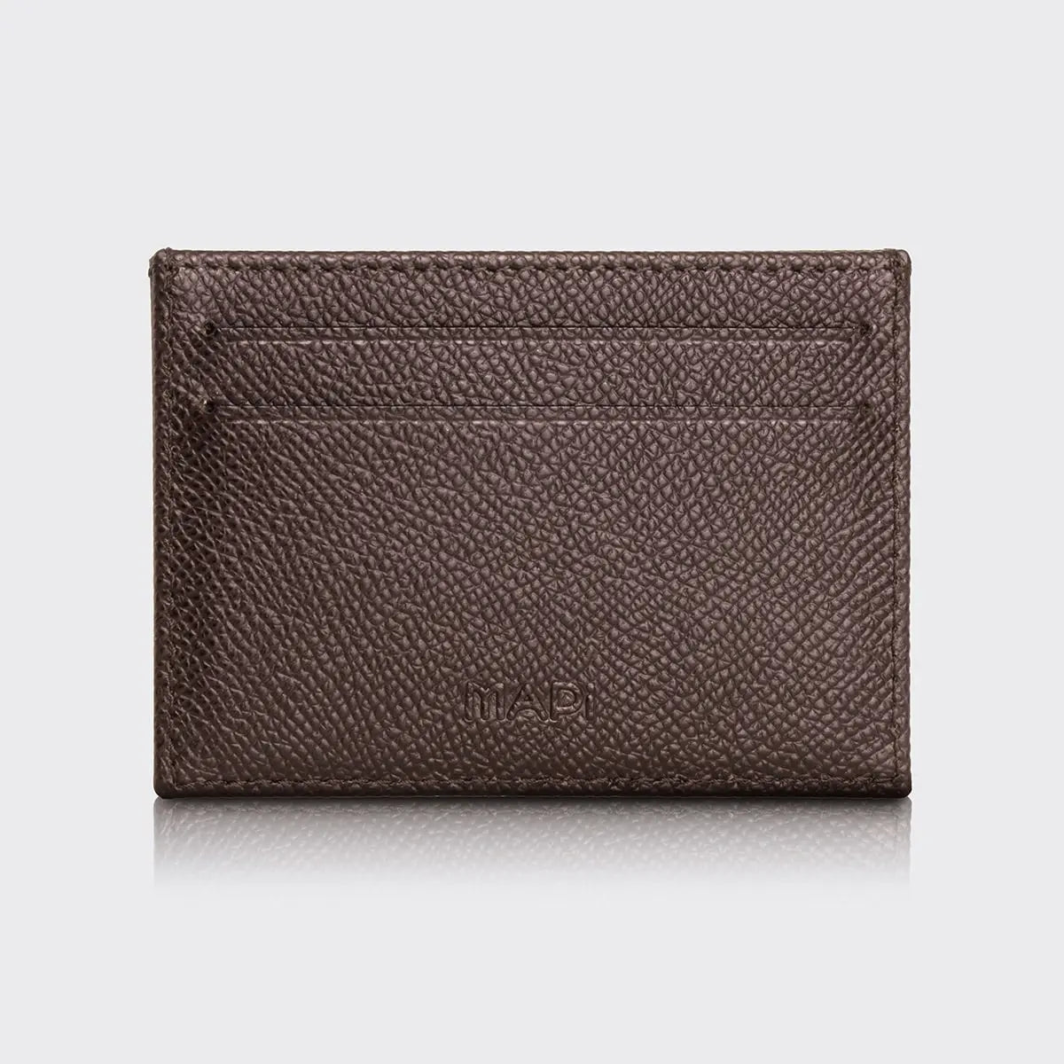 El Yapımı Hakiki Deri Mini Erkek Kartlık Cüzdan - Kahve