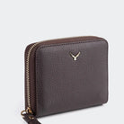 Hakiki Deri Kadın Mini Cüzdan - Kahve