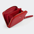 Hakiki Deri Kadın Mini Cüzdan - Kırmızı