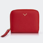 Hakiki Deri Kadın Mini Cüzdan - Kırmızı