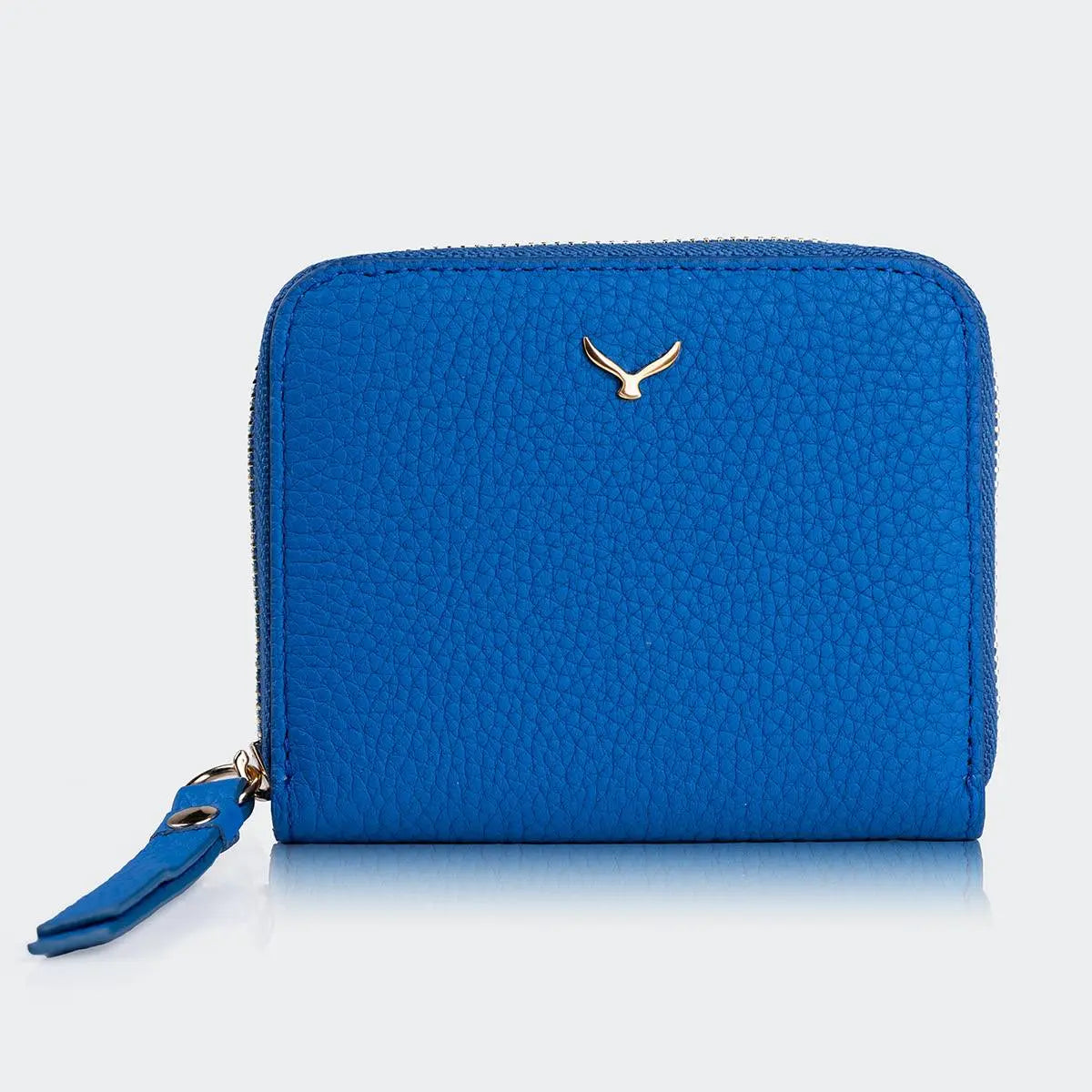 Hakiki Deri Kadın Mini Cüzdan - Mavi