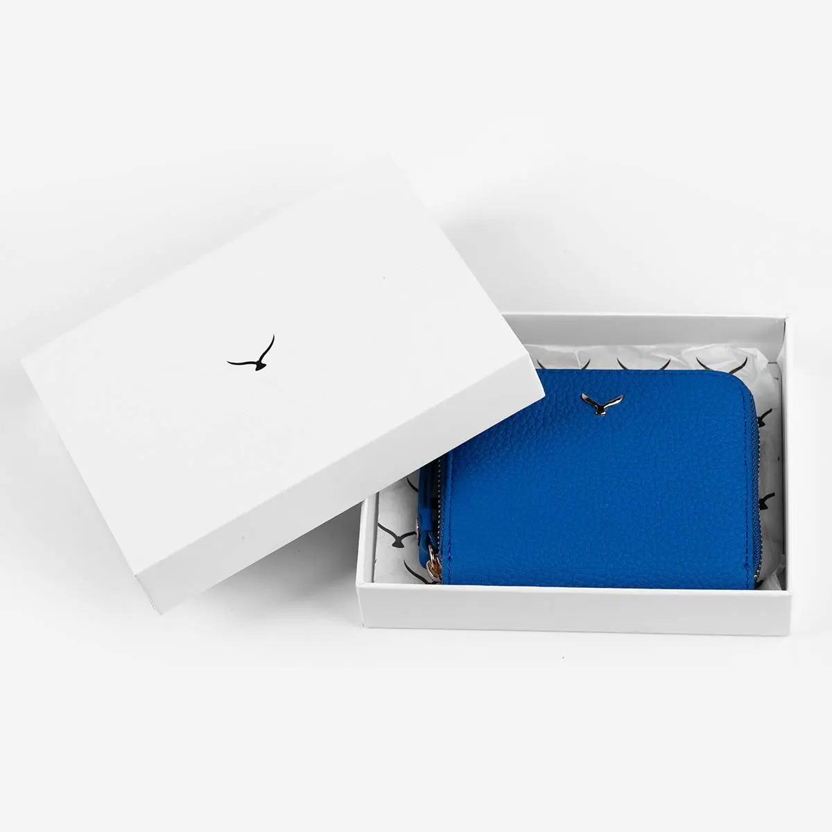 Hakiki Deri Kadın Mini Cüzdan - Mavi