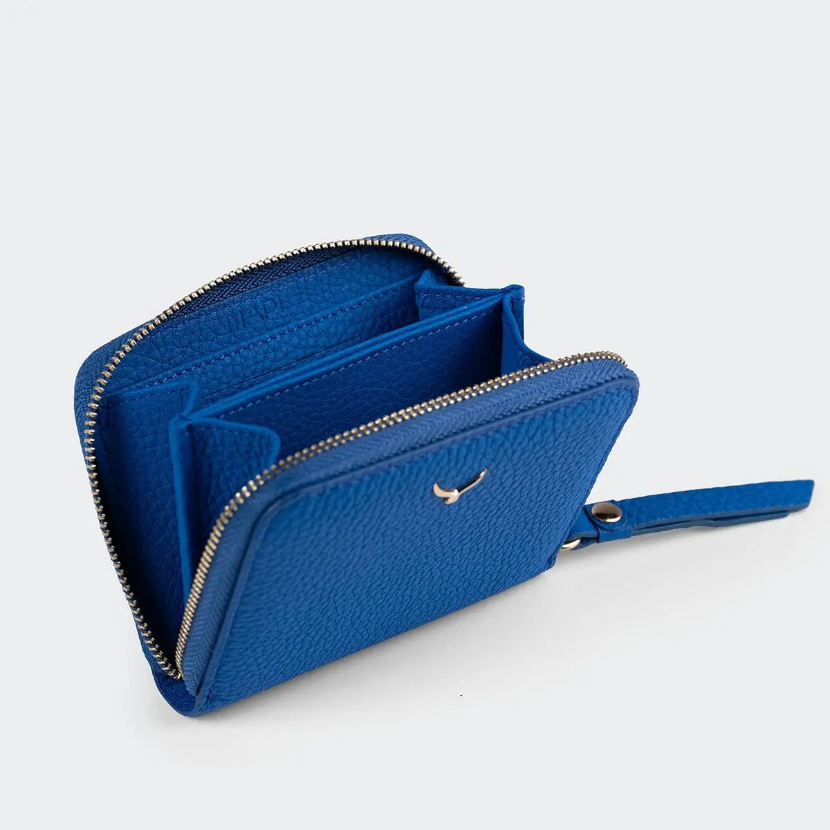 Hakiki Deri Kadın Mini Cüzdan - Mavi