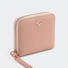 Hakiki Deri Kadın Mini Cüzdan - Pudra