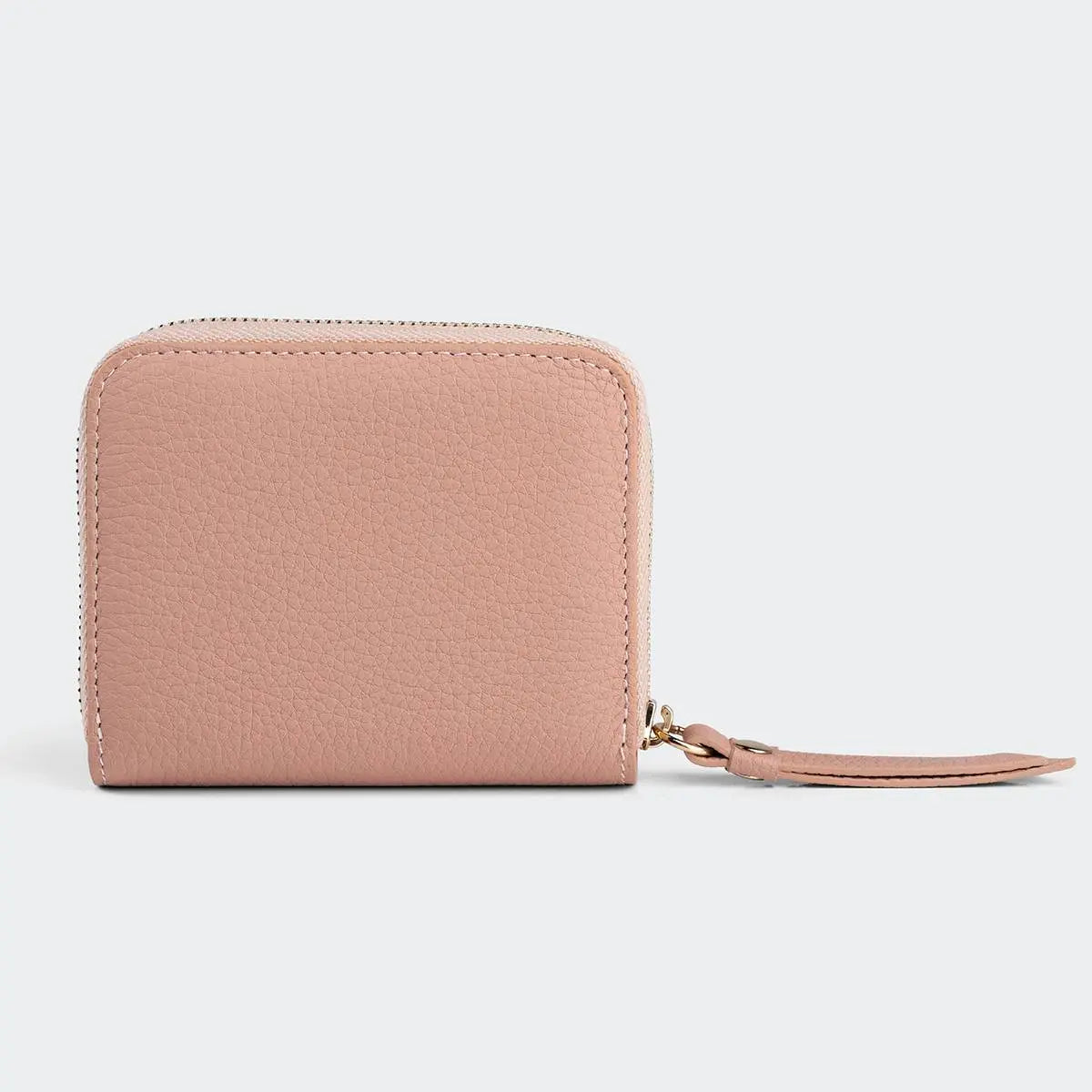 Hakiki Deri Kadın Mini Cüzdan - Pudra