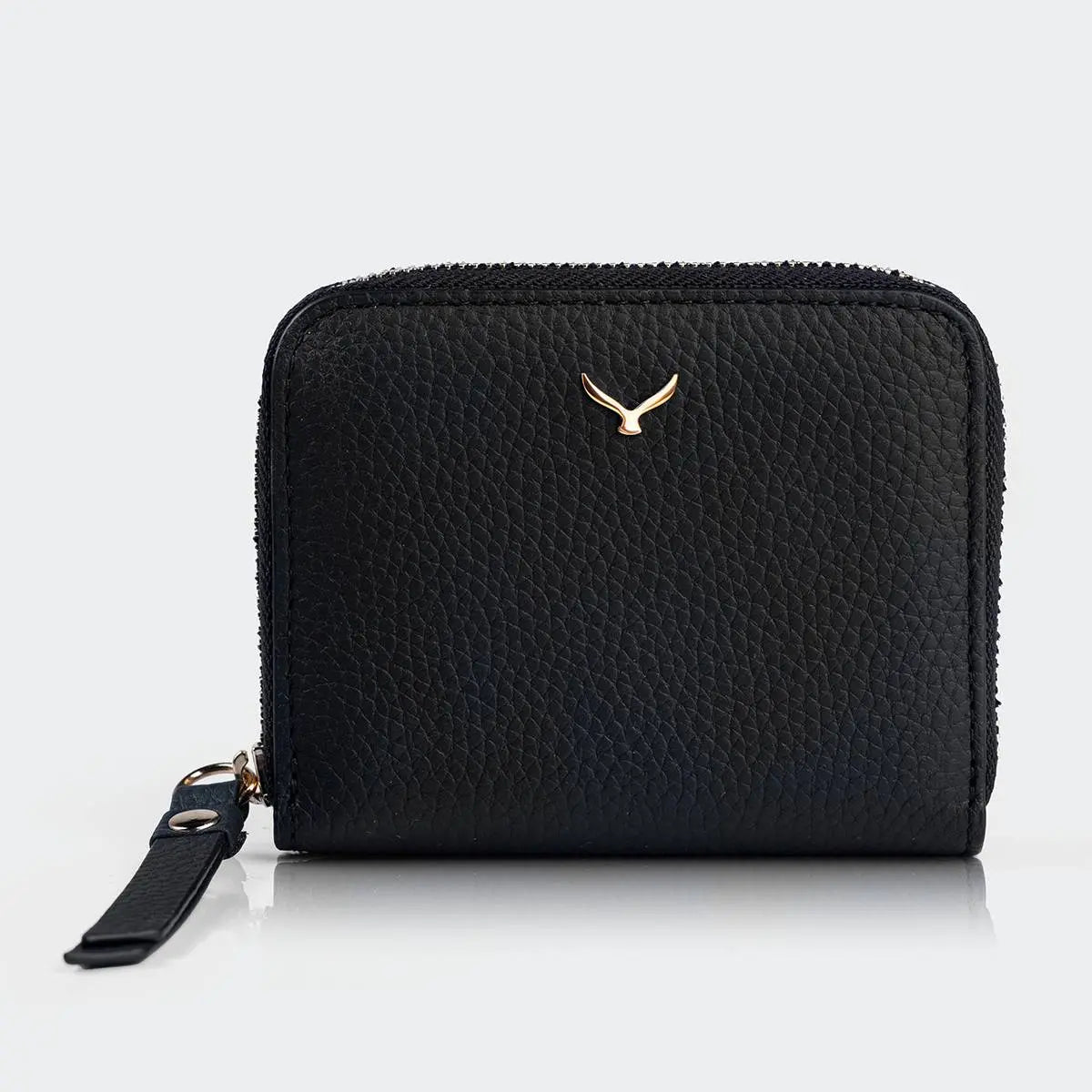 Hakiki Deri Kadın Mini Cüzdan - Siyah