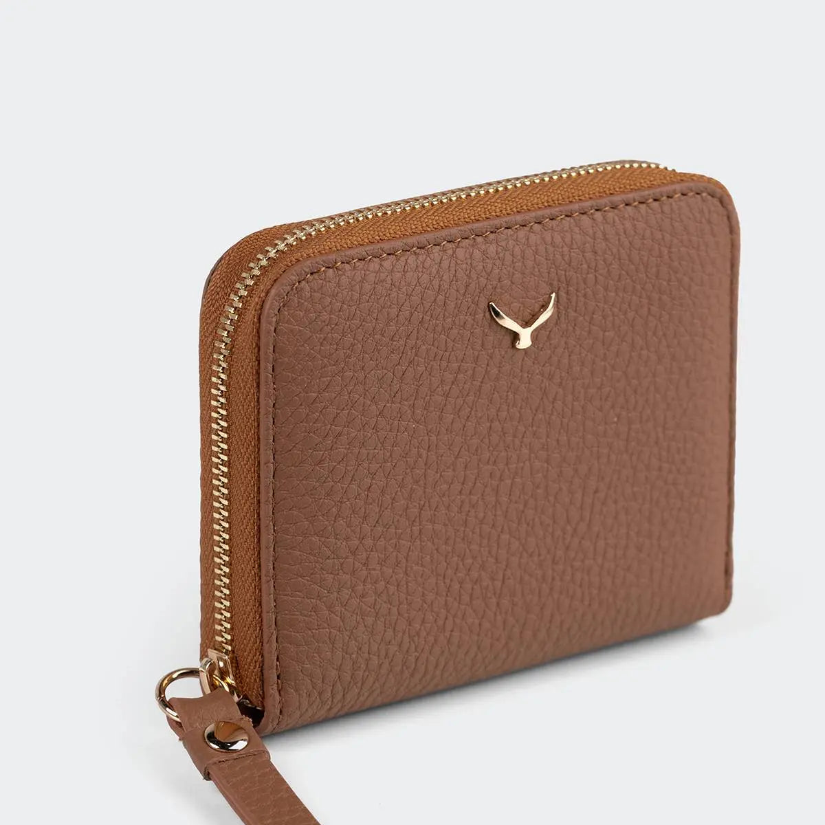 Hakiki Deri Kadın Mini Cüzdan - Taba