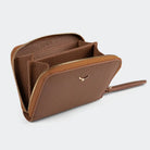 Hakiki Deri Kadın Mini Cüzdan - Taba