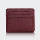 Hakiki Deri Erkek Minimal Kartlık Cüzdan - Bordo
